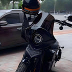 Motorcycle 5.75” Headlight Fairing Cover 17” Tall Touring Sport Windshield with 35-49MM Fork Clamps Universal for Harley Suzuki Honda Yamaha Kawasaki Chopper Bobber Cafe Racer