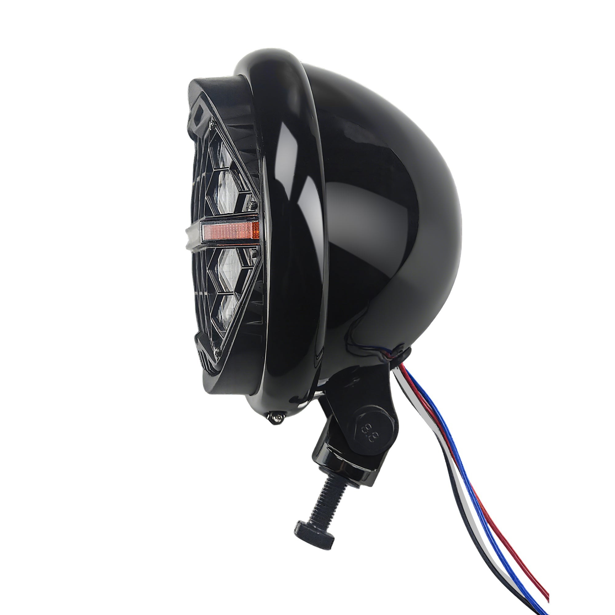 13" Windshield Front Quarter Fairing With 5.75" LED Headlight A Set For Harley Dyna Super Glide  FXDC Low Rider Street Bob FXDB