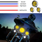 Tri Bar Bullet Style Chrome Headligh With Visor