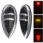 2Pcs Tear Drop LED Tail Light 12V Rear Stop Indicator with Turn Signals for 1938 1939 Lincoln Zephyr Ford Hot Rod Classic Custom Cars Trucks