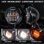 9" Windshield Front Quarter Fairing With 5.75" LED Headlight A Set For Harley Dyna Super Glide FXDC Low Rider Street Bob FXDB