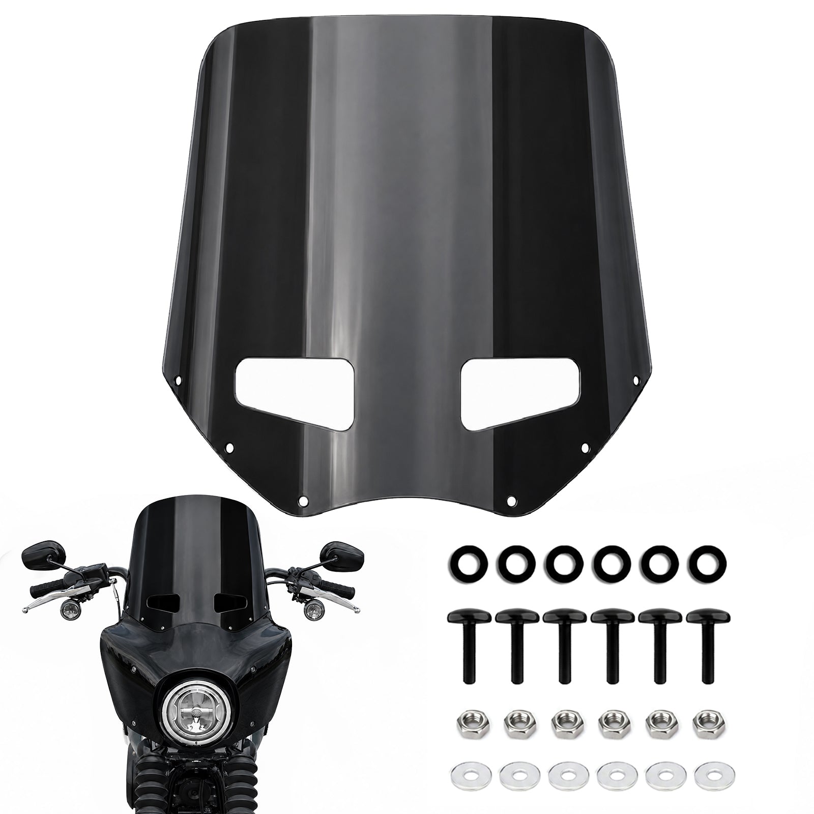 13" Vented Windshield Motorcycle Windshield for FTC Road Warrior fairing 6021 6024 kit