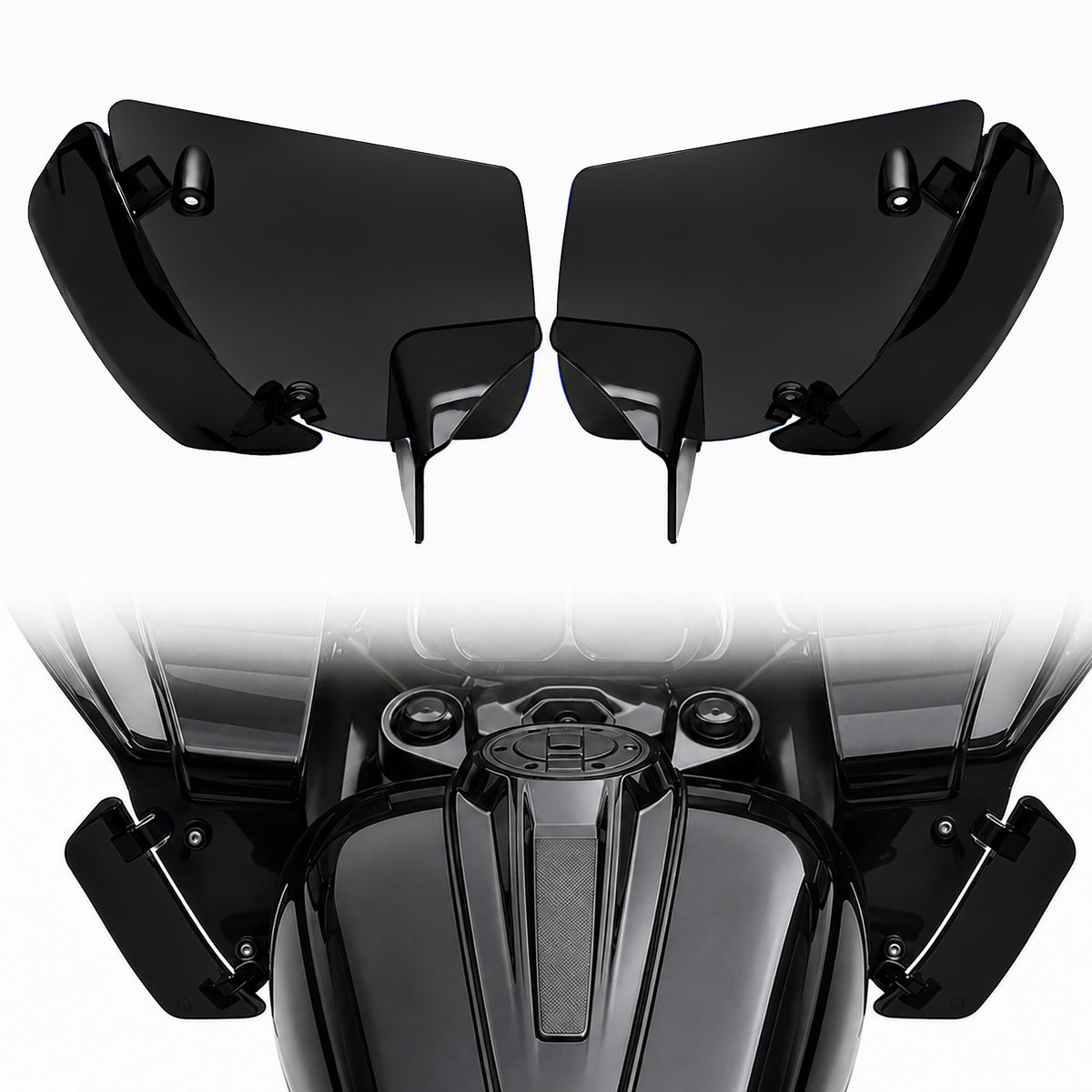 Wind Air Deflector Fairing Side Wings for Harley Road Glide 2024+, Windshield Deflectors for 2024-2026 CVO Road Glide ST FLTRXSTSE 2024-2026 Road Glide FLTRX 2023-2026 CVO Road Glide FLTRXSE