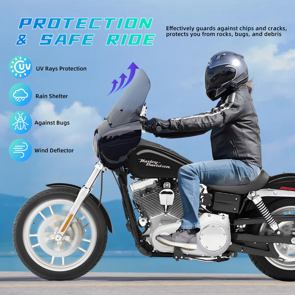 Front Headlight Fairing Cover w/ 15'' Windshield For Harley Dyna FXDXT T-Sport 2006-2017