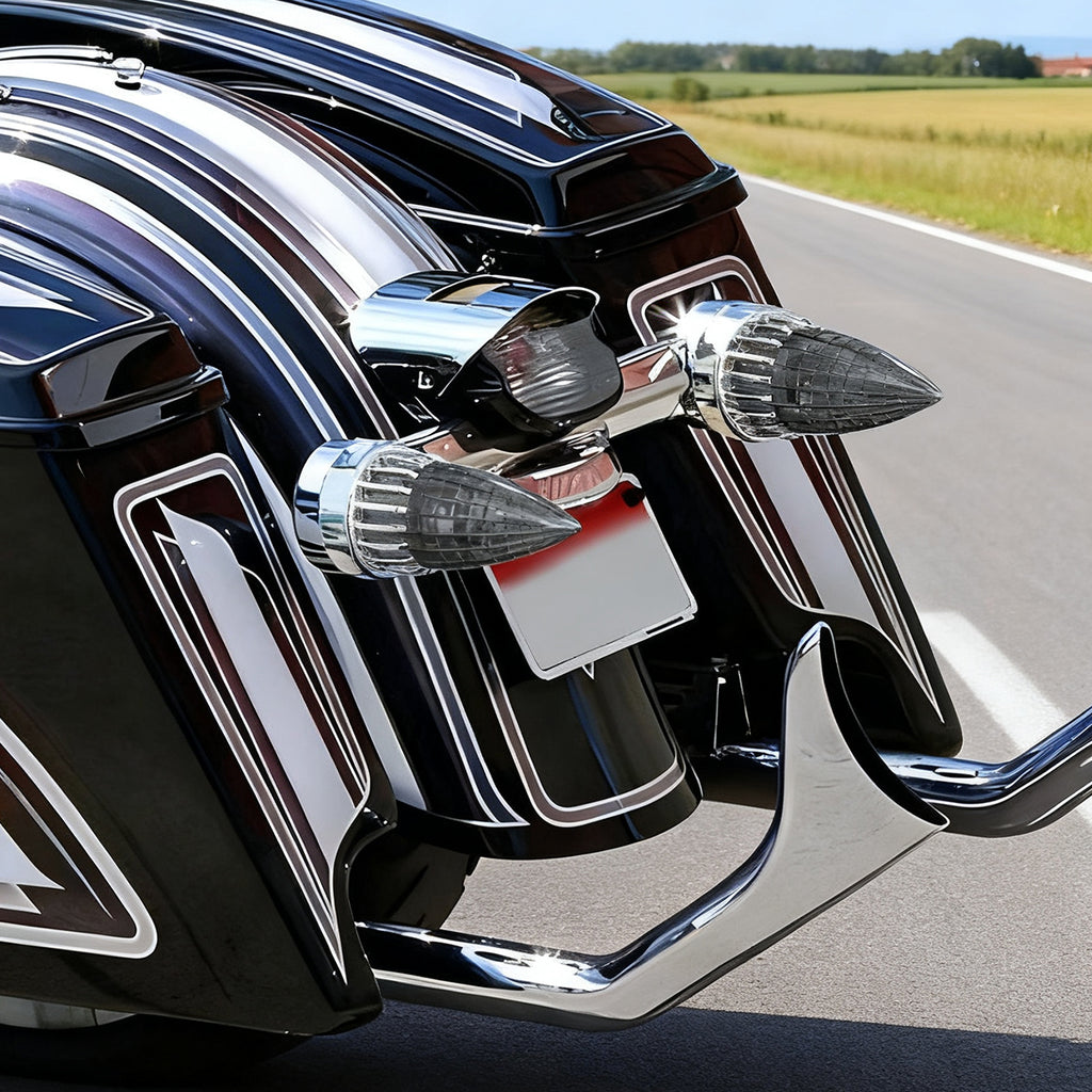 3 1/4" Motorcycle Turn Signal 2 Pack Bullet LED Rear Tail Light for Harley Softail Electra Glide Fatboy Heritage Softail Road Glide Softail Springer Tour Glide