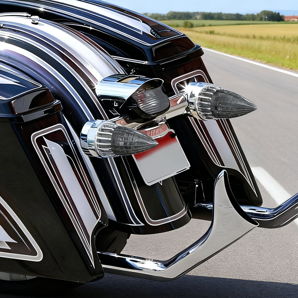 3 1/4" Motorcycle Turn Signal 2 Pack Bullet LED Rear Tail Light for Harley Softail Electra Glide Fatboy Heritage Softail Road Glide Softail Springer Tour Glide