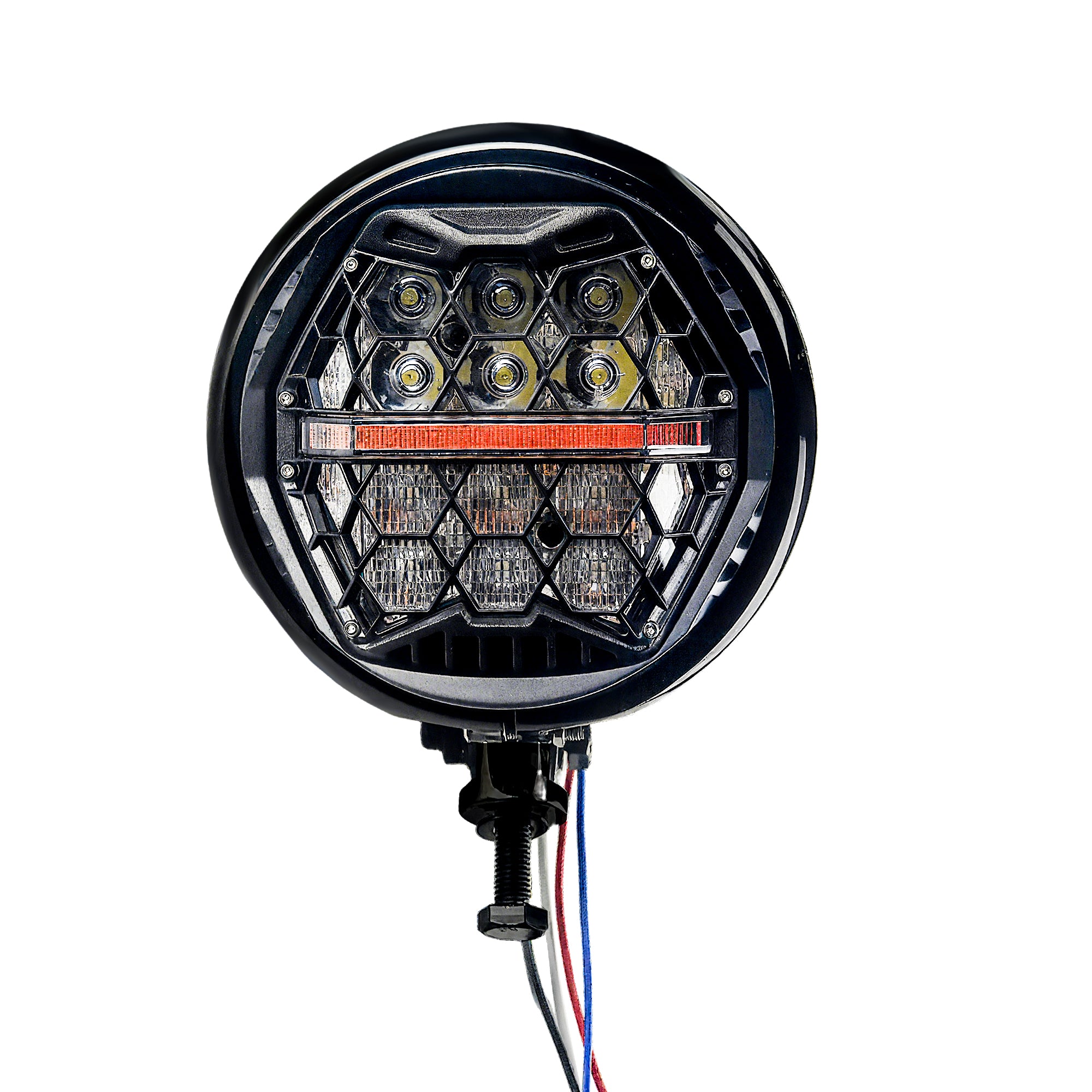 13" Windshield Front Quarter Fairing With 5.75" LED Headlight A Set For Harley Dyna Super Glide  FXDC Low Rider Street Bob FXDB