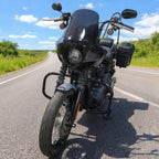 Motorcycle 5.75” Headlight Fairing Cover 17” Tall Touring Sport Windshield with 35-49MM Fork Clamps Universal for Harley Suzuki Honda Yamaha Kawasaki Chopper Bobber Cafe Racer