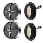 Retro Turbine 3 1/4" Screw-In Turn Signal Lens With LED & 1156 Plug For Harley Heritage Road King Electra Glide
