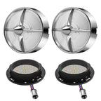 Retro Turbine 3 1/4" Screw-In Turn Signal Lens With LED & 1157 Plug For Harley Heritage Road King Electra Glide