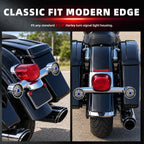 3 1/4" Blue Dot Turn Signal Light Lens Cover for Harley Touring Road Glide Road King Electra Glide Heritage Softail Fatboy Springer 2PCS Tail Light Caps Screw-in Chromed ABS Bezel