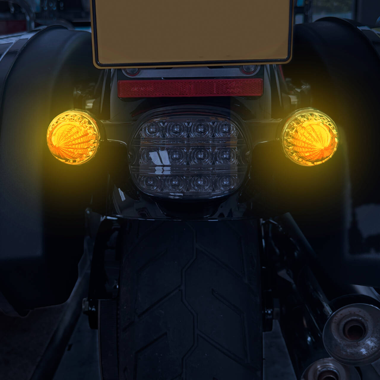 Classic 2" Clip-In Turn Signal Lens With LED & 1156 Plug For Harley