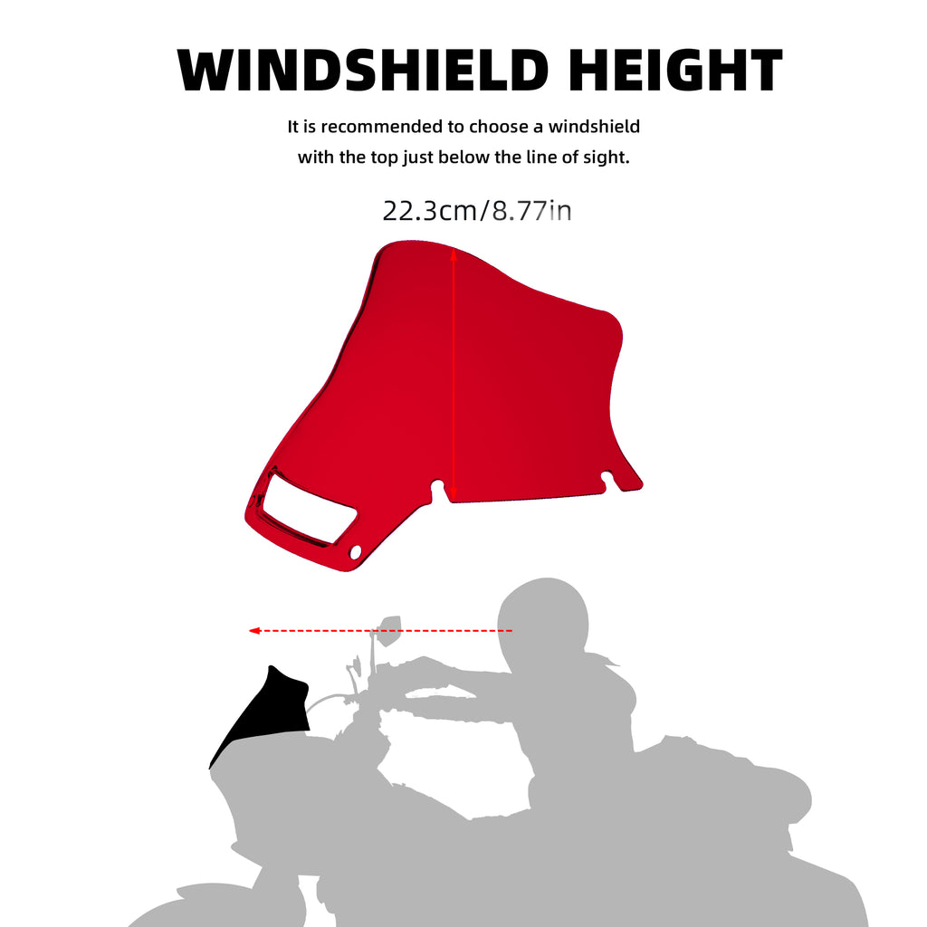 9" Windshield Windscreen with Fairing Side Wings Air Deflectors for Harley Softail 2022 2023 2024 Low Rider ST El Diablo FXRST FXLRST