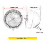 Tri Bar Bullet Style Chrome Headligh With Visor