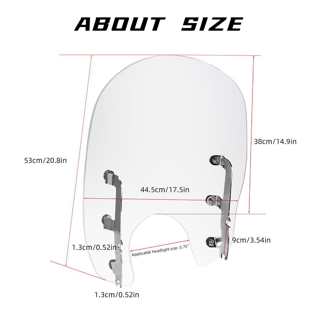 Motorcycle Windshield Motorcycle Windscreen Fit for Harley Softail Street Bob FXBB FXBBS Standard FXST Low Rider FXLR Rocker FXCW Dyna Super Glide FXD