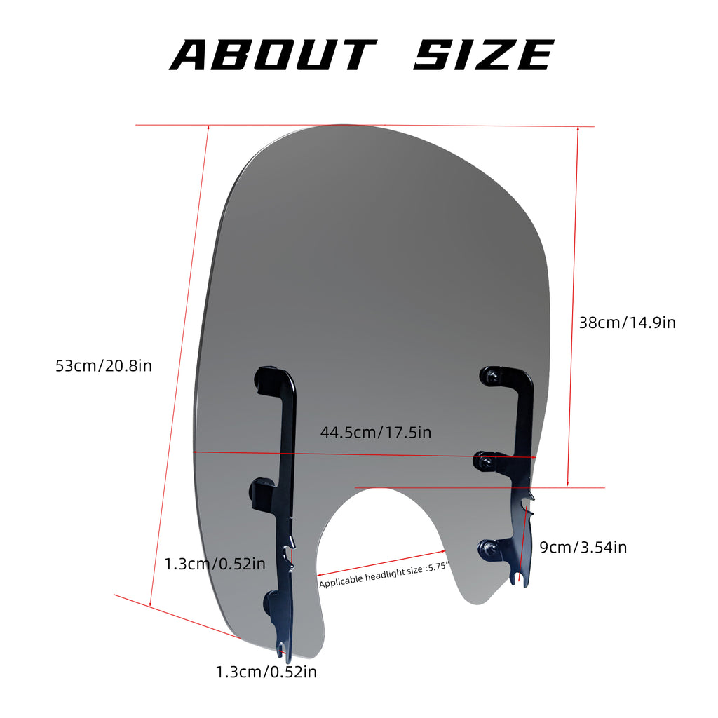 Motorcycle Windshield Motorcycle Windscreen Fit for Harley Softail Street Bob FXBB FXBBS Standard FXST Low Rider FXLR Rocker FXCW Dyna Super Glide FXD