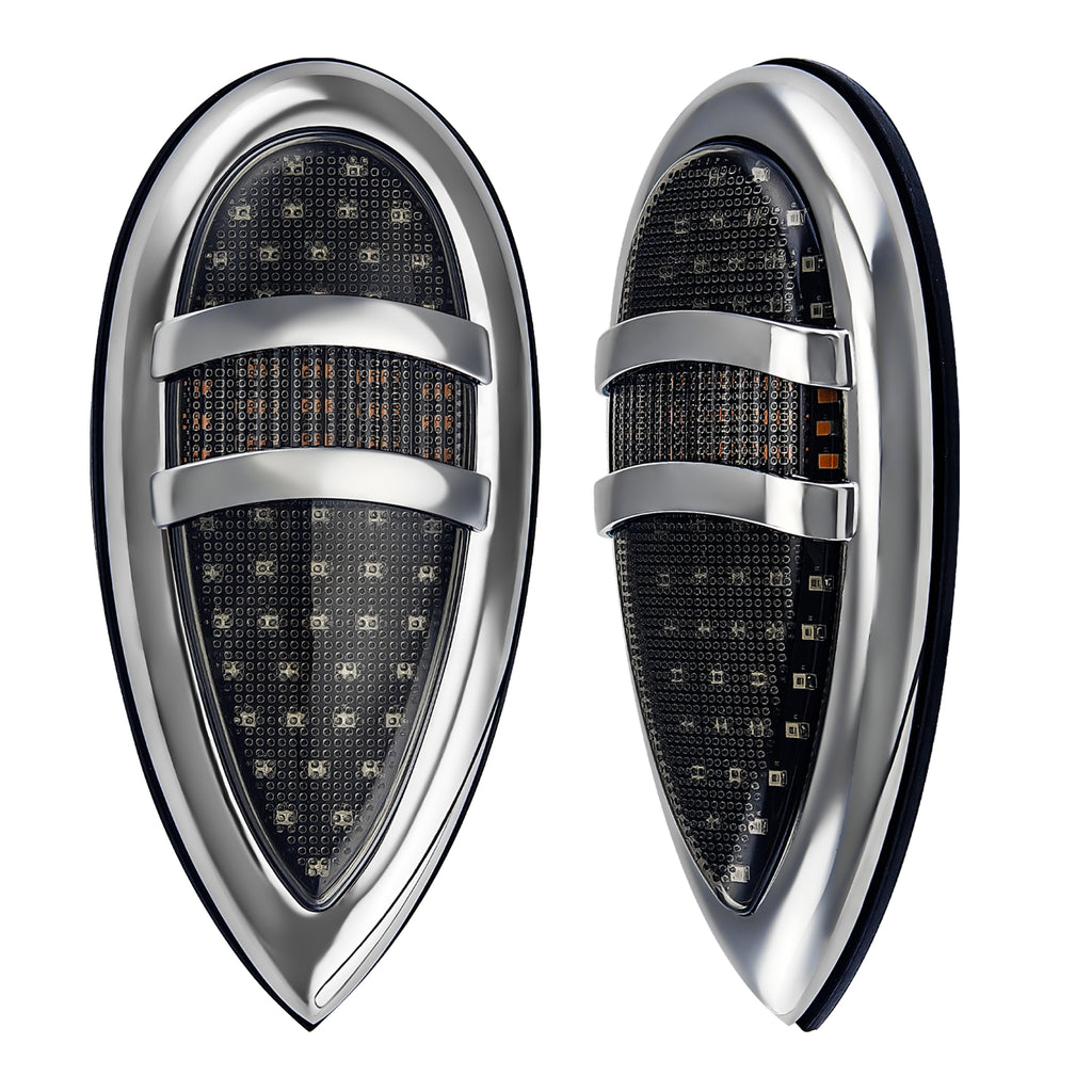 2Pcs Tear Drop LED Tail Light 12V Rear Stop Indicator with Turn Signals for 1938 1939 Lincoln Zephyr Ford Hot Rod Classic Custom Cars Trucks