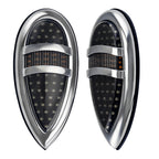 2Pcs Tear Drop LED Tail Light 12V Rear Stop Indicator with Turn Signals for 1938 1939 Lincoln Zephyr Ford Hot Rod Classic Custom Cars Trucks