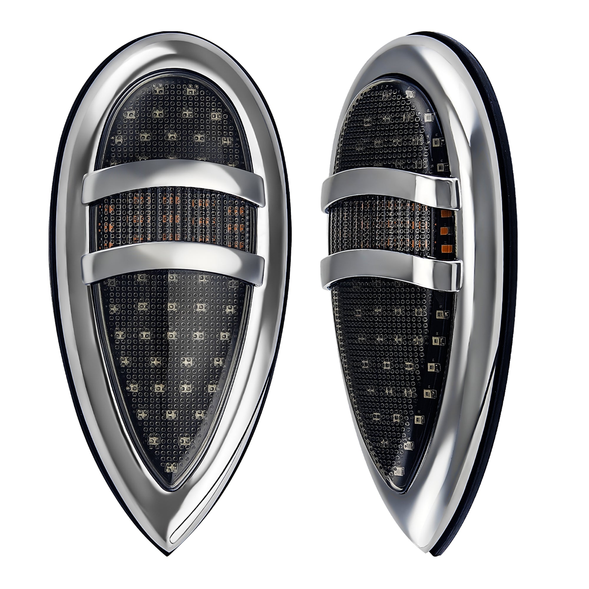 2Pcs Tear Drop LED Tail Light 12V Rear Stop Indicator with Turn Signals for 1938 1939 Lincoln Zephyr Ford Hot Rod Classic Custom Cars Trucks