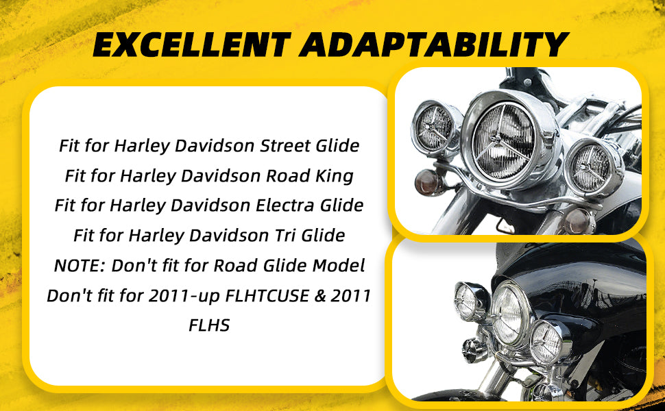 Harley 7" Headlight Lights 4.5" Passing Fog Lamp Visor Trim Ring Bezel Cover