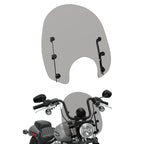 15" Motorcycle Windshield with 4 Quick-Release Fork Clamps, Smoke Windscreen Deflector for Harley Softail Street Bob FXBB FXBBS Standard FXST Low Rider FXLR, Dyna FXD FXDB FXDL FXDC FXCW