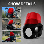 Customized Motorcycle Front Fairing Mask W/11'' Red Windshield For 2006-2017 Street Bob FXDB