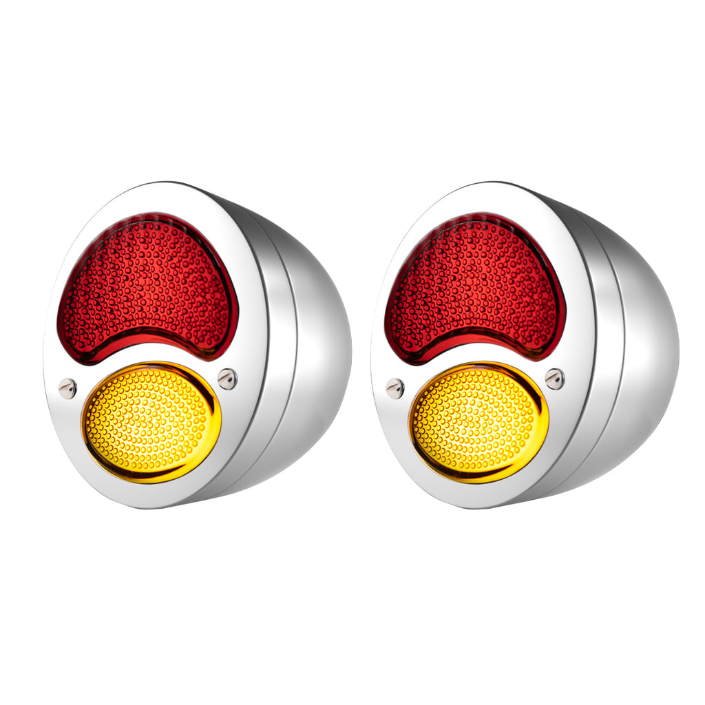 Motorcycle Tail Light Motorcycle LED Fuck You Taillight Vintage Duolamp LED Tail Light For Harley Chopper Bobber Cafe Racer 