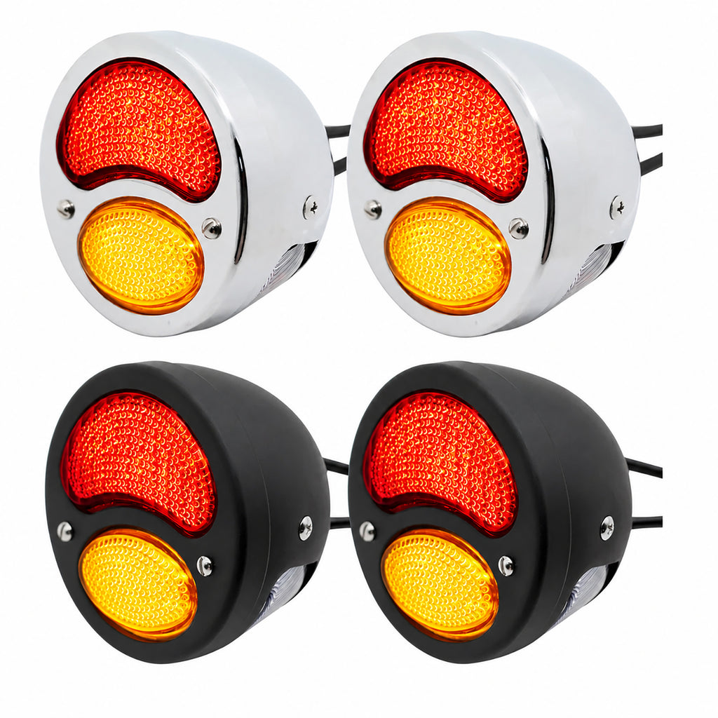 Motorcycle LED Tail Light with Turn Signals Brake Lights for 12V Ford Model A Hot Rod Street Rod Rat Rod Classic Custom Cars Trucks