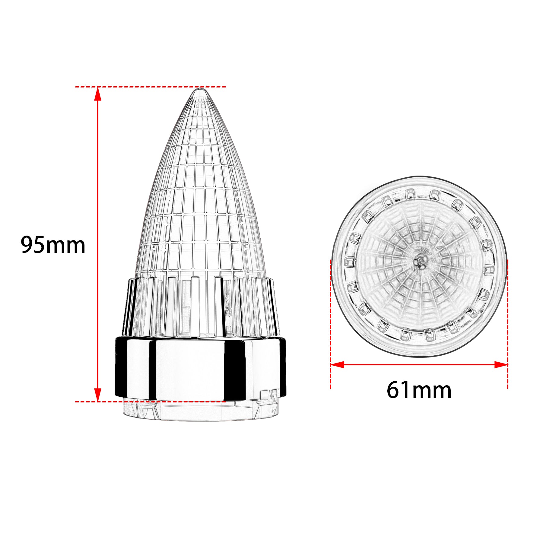 Classic Bullet 2" Clip-In Turn Signal Lens With LED & 1156 Plug