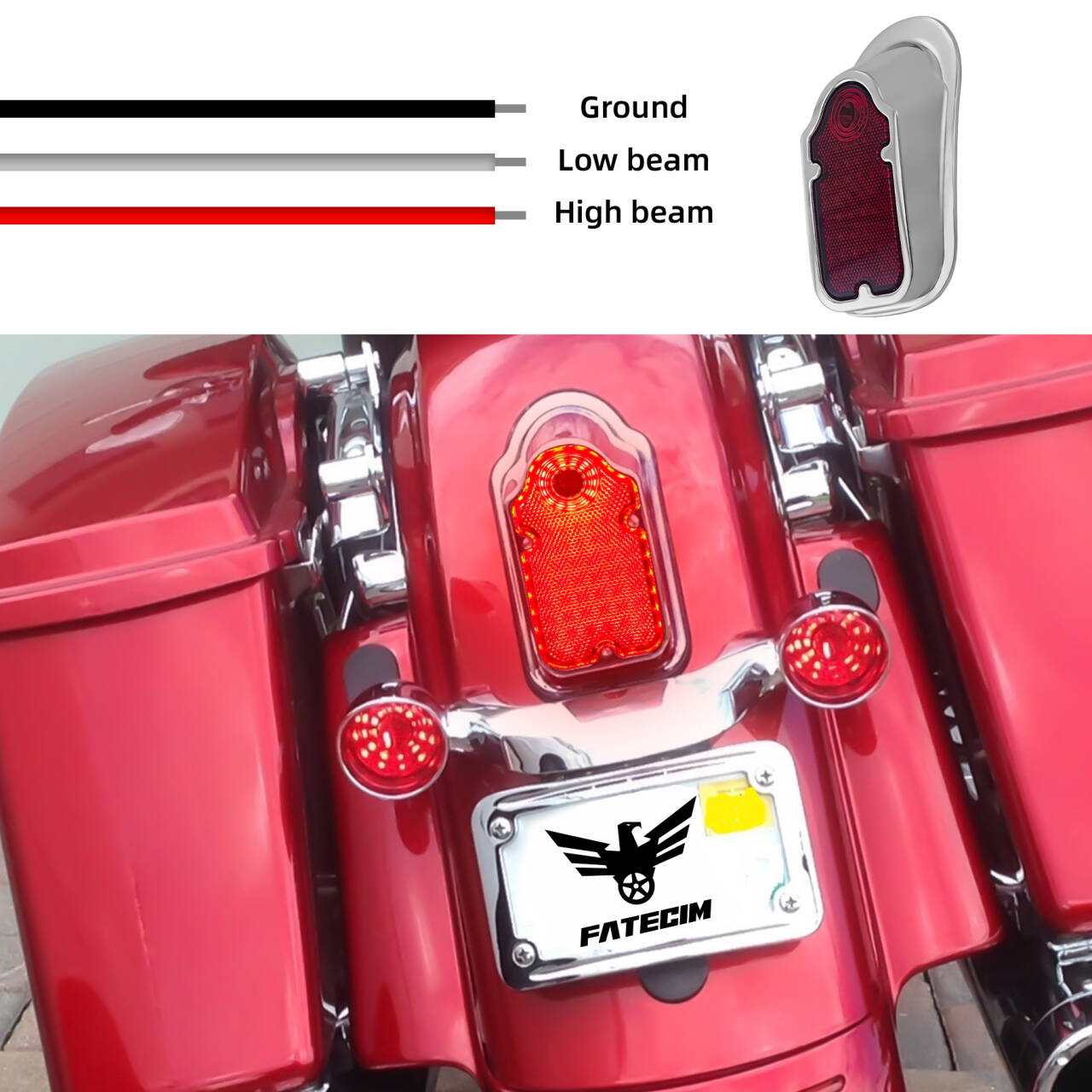 Motorcycle Custom LED Tombstone Taillight