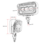 Motorcycle LED Square Headlight