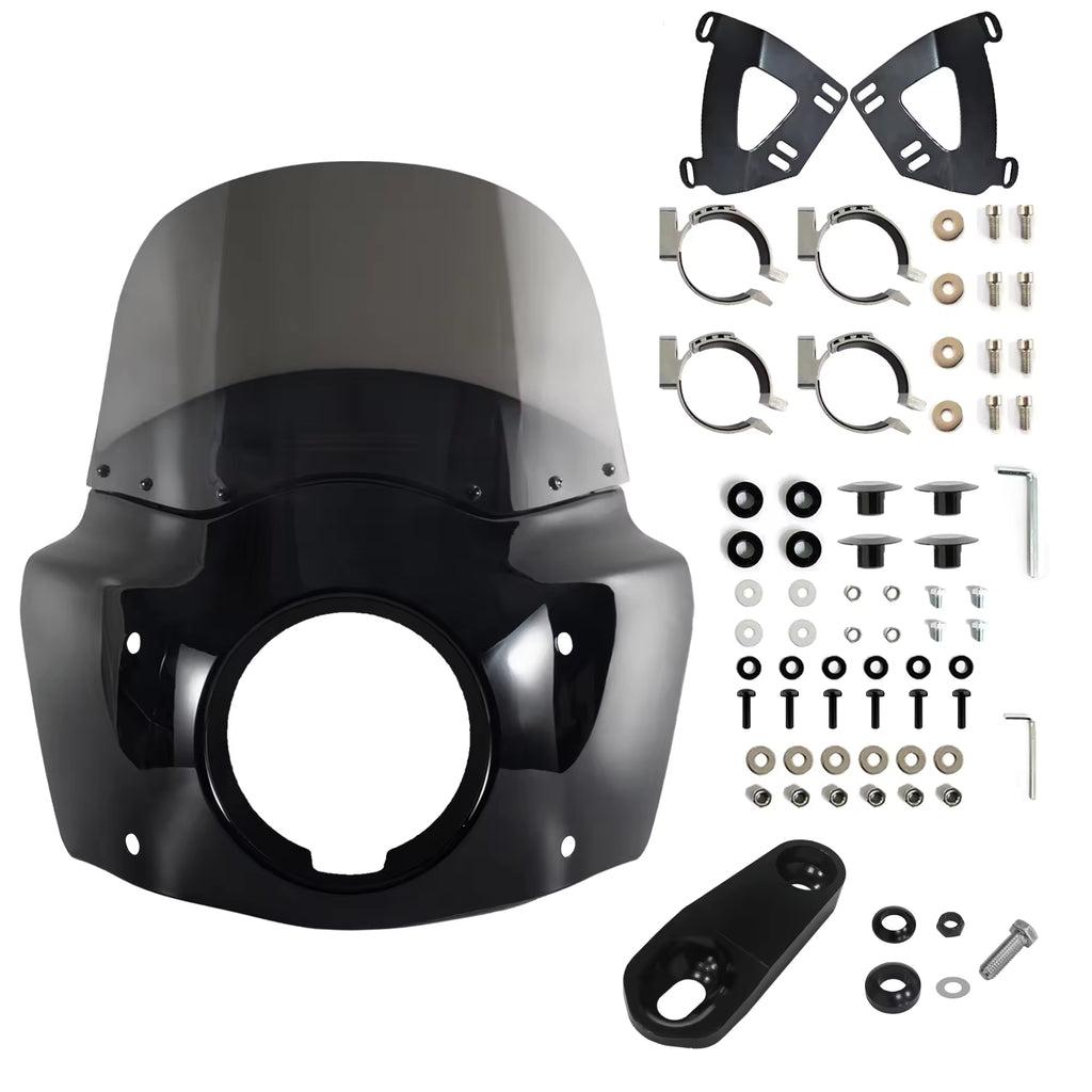 Motorcycle Fairing with 11in/15in Windshield Mounting Kit for Harley Sportster 1100 1200 Iron 883 HD Dyna