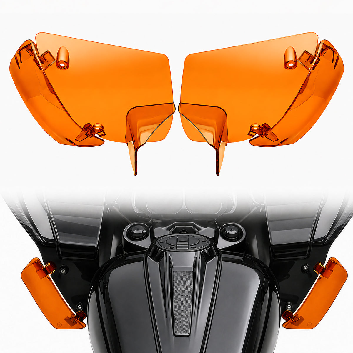 Wind Air Deflector Fairing Side Wings for Harley Road Glide 2024+, Windshield Deflectors for 2024-2026 CVO Road Glide ST FLTRXSTSE 2024-2026 Road Glide FLTRX 2023-2026 CVO Road Glide FLTRXSE