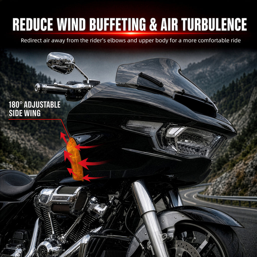 Wind Air Deflector Fairing Side Wings for Harley Road Glide 2024+, Windshield Deflectors for 2024-2026 CVO Road Glide ST FLTRXSTSE 2024-2026 Road Glide FLTRX 2023-2026 CVO Road Glide FLTRXSE
