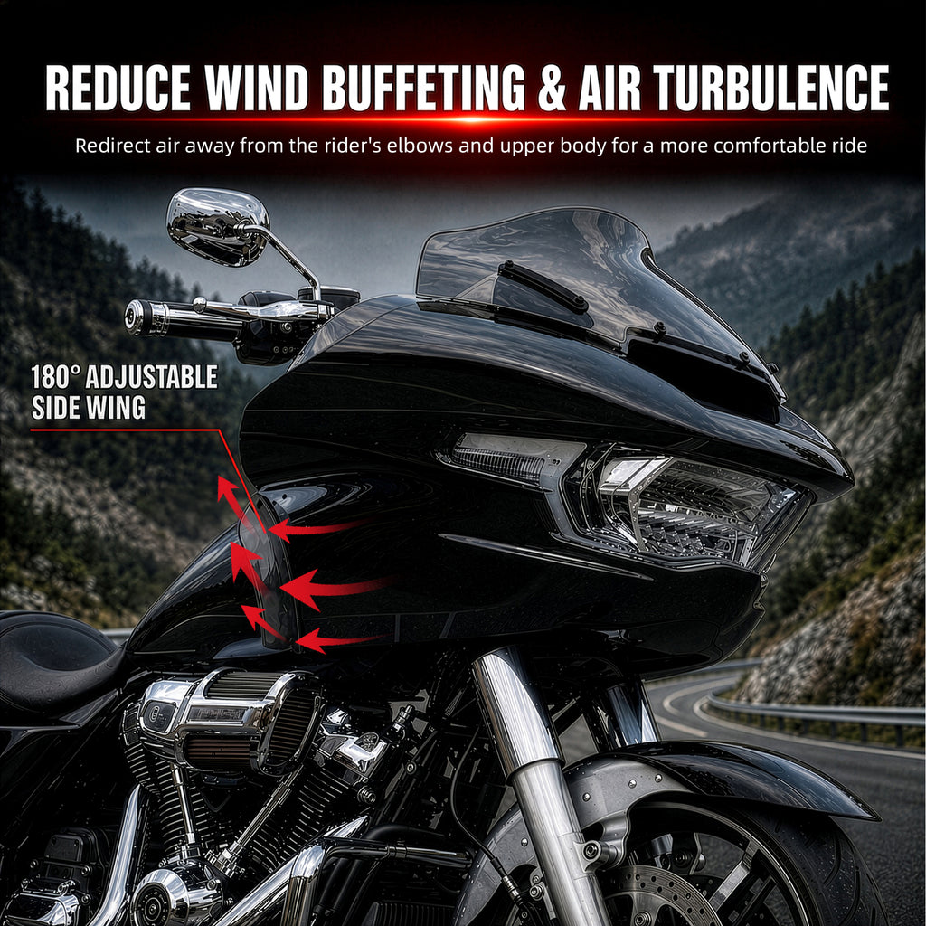 Wind Air Deflector Fairing Side Wings for Harley Road Glide 2024+, Windshield Deflectors for 2024-2026 CVO Road Glide ST FLTRXSTSE 2024-2026 Road Glide FLTRX 2023-2026 CVO Road Glide FLTRXSE