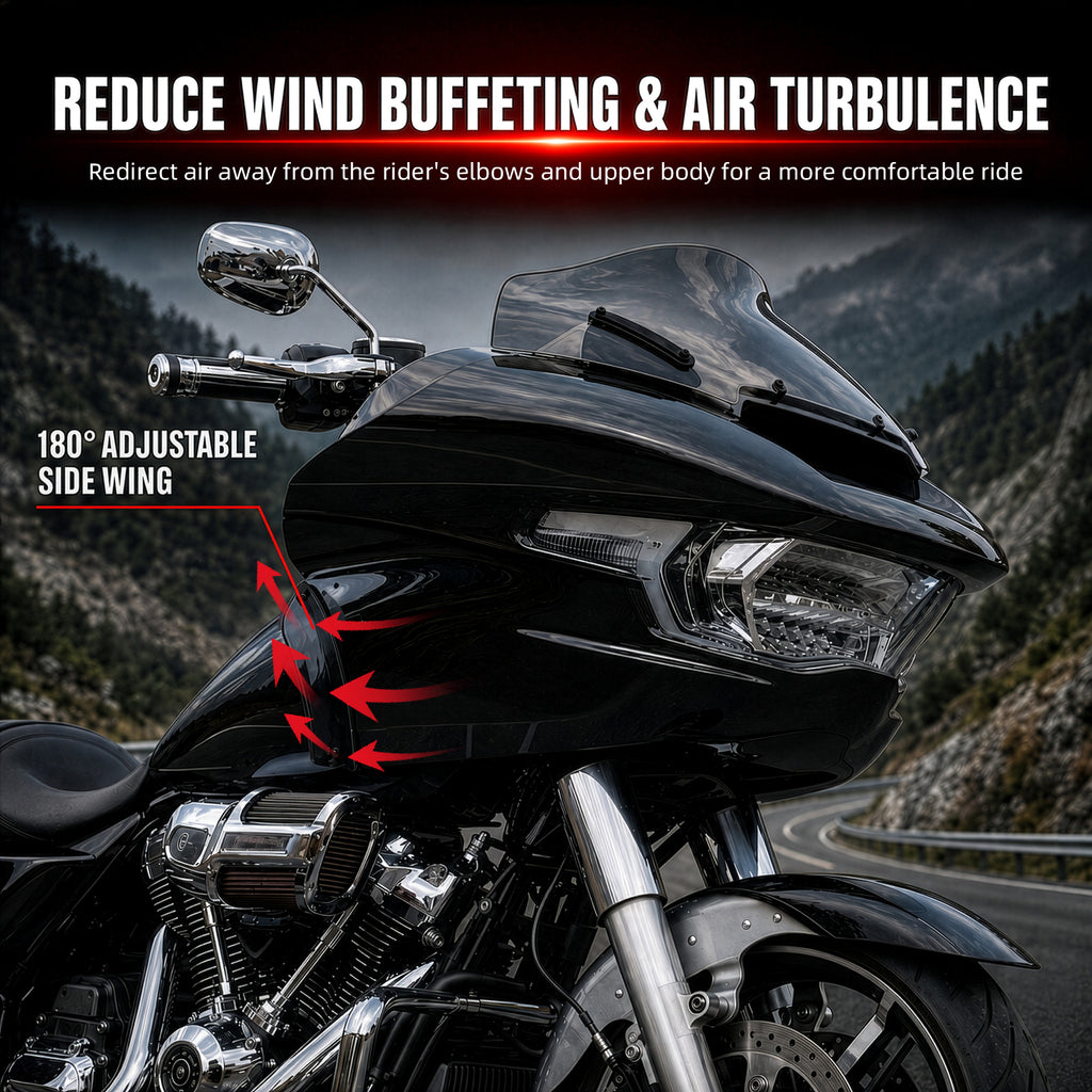 Wind Air Deflector Fairing Side Wings for Harley Road Glide 2024+, Windshield Deflectors for 2024-2026 CVO Road Glide ST FLTRXSTSE 2024-2026 Road Glide FLTRX 2023-2026 CVO Road Glide FLTRXSE
