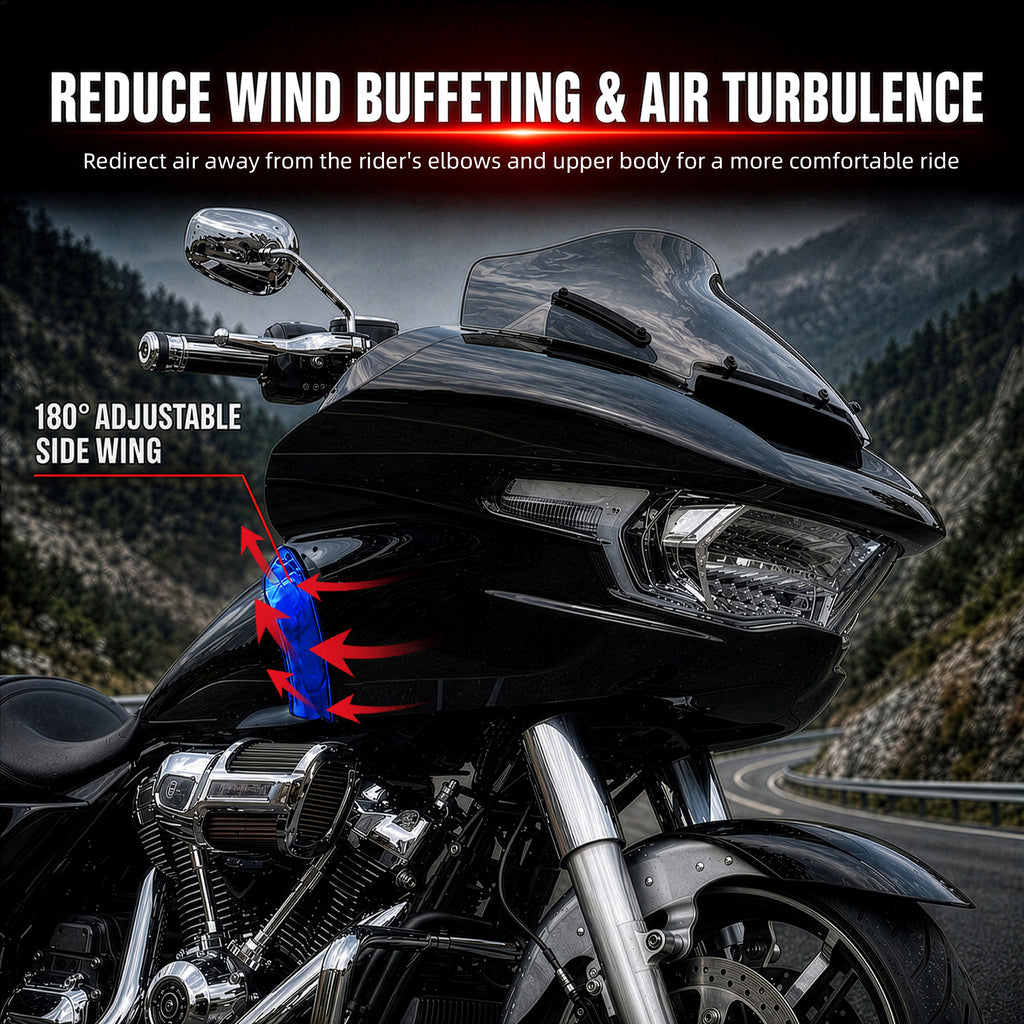 Wind Air Deflector Fairing Side Wings for Harley Road Glide 2024+, Windshield Deflectors for 2024-2026 CVO Road Glide ST FLTRXSTSE 2024-2026 Road Glide FLTRX 2023-2026 CVO Road Glide FLTRXSE